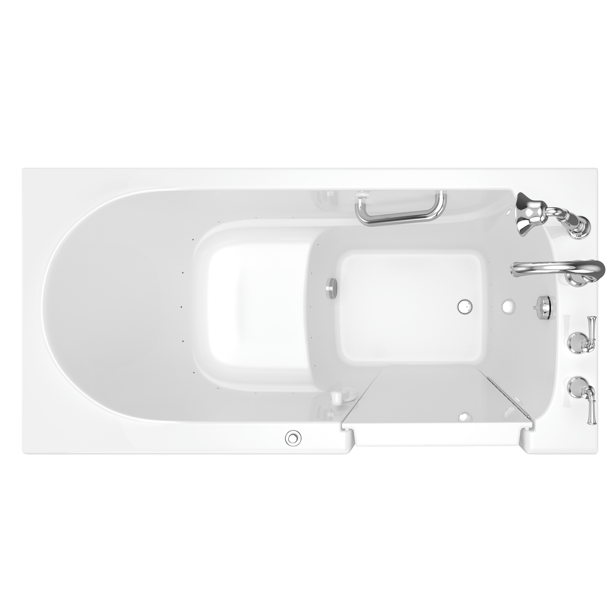 Gelcoat Value Series 30x60 Inch Walk In Bathtub with Air Spa System   Right Hand Door and Drain WIB WHITE